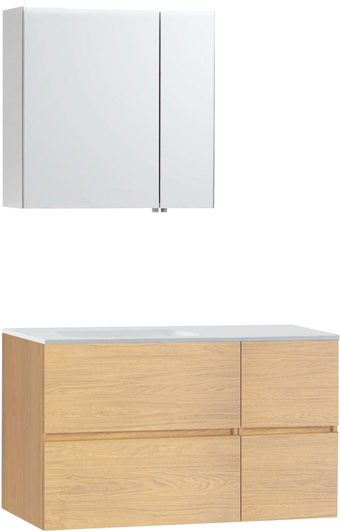 Meubel Molto eik brons 105 links solid spiegelkast 70, badkamermeubelen — SKU DESCO-727028