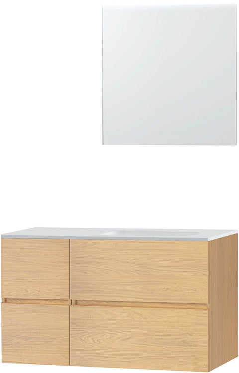 Meubel Molto eik brons 105 rechts solid spiegel, badkamermeubelen — SKU DESCO-727023