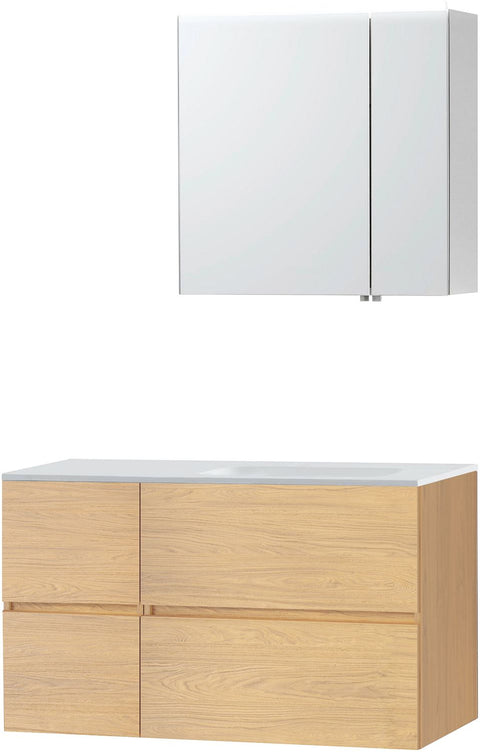 Meubel Molto eik brons 105 rechts solid spiegelkast 70, badkamermeubelen — SKU DESCO-727029