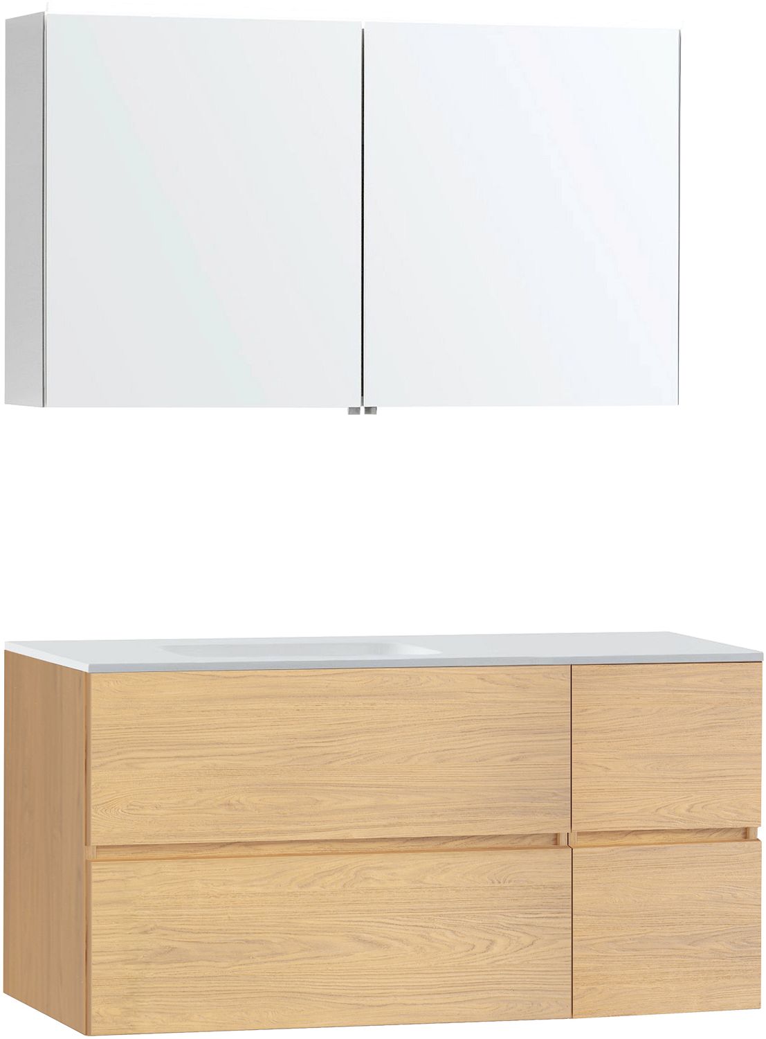 Meubel Molto eik brons 125 links solid spiegelkast, badkamermeubelen — SKU DESCO-727030