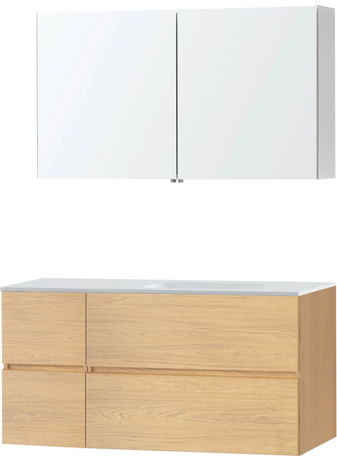 Meubel Molto eik brons 125 rechts solid spiegelkast, badkamermeubelen — SKU DESCO-727031