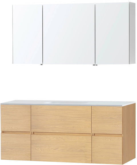 Meubel Molto eik brons 140 1 lavabo solid spiegelkast, badkamermeubelen — SKU DESCO-727076