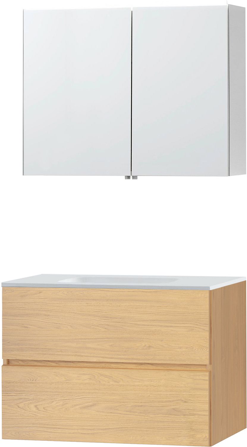 Meubel Molto eik brons 90 solid spiegelkast, badkamermeubelen — SKU DESCO-727074