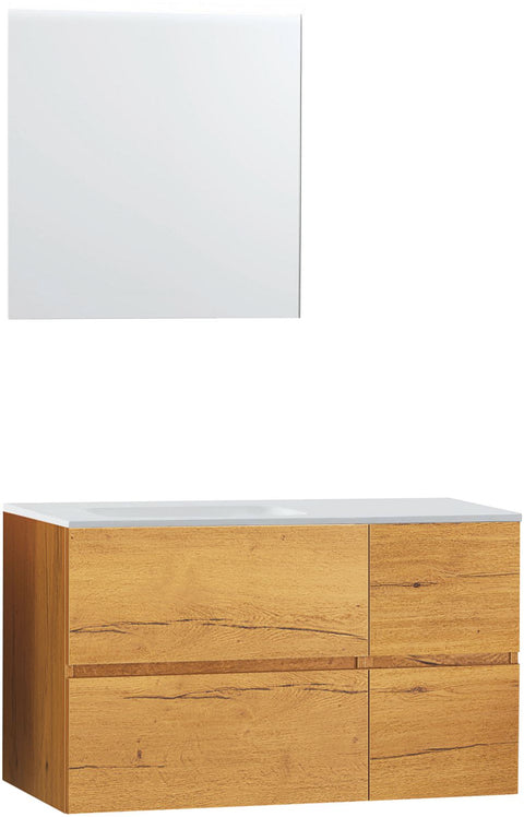 Meubel Molto eik gold 105 links solid spiegel, badkamermeubelen — SKU DESCO-705683