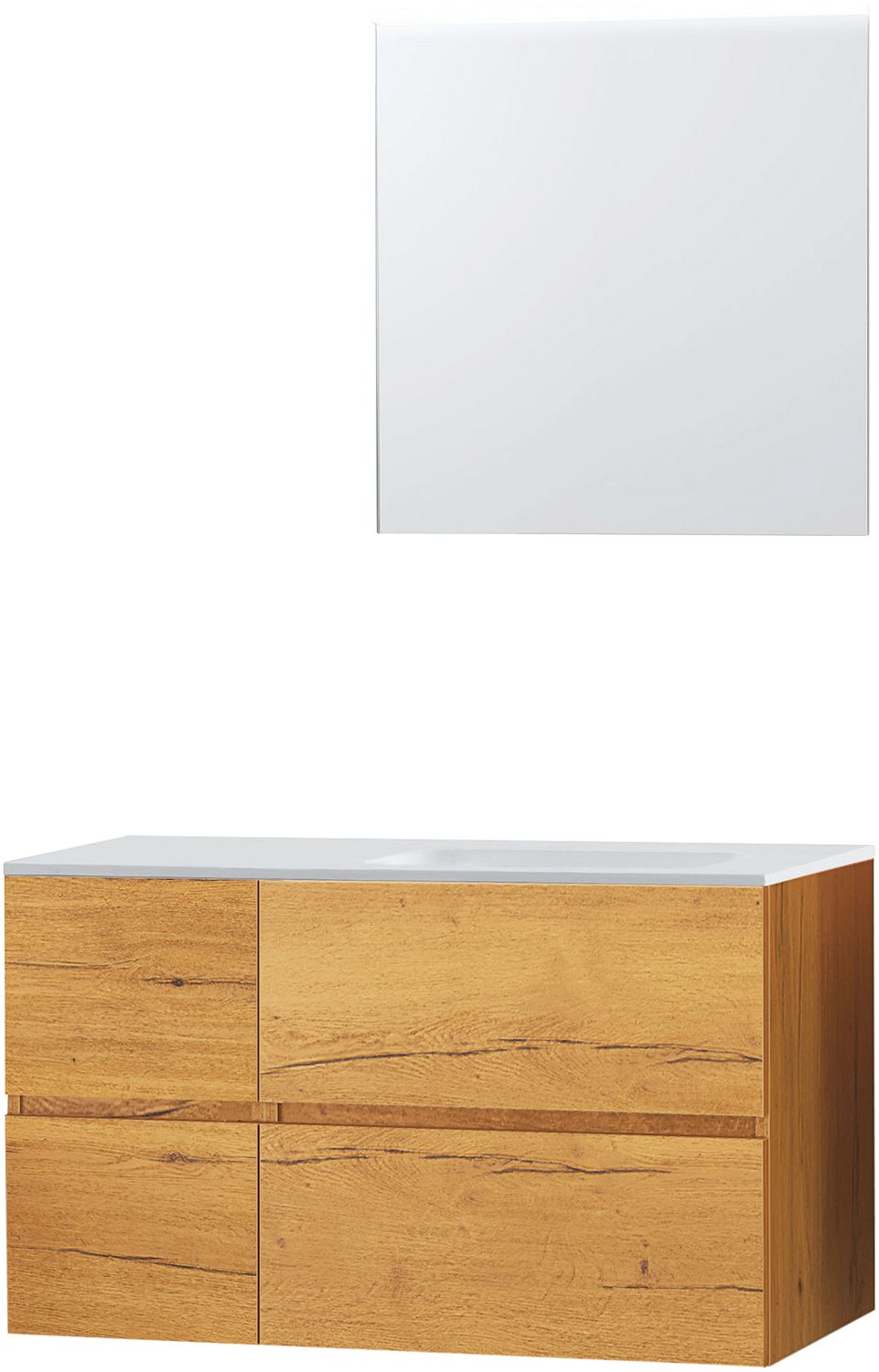 Meubel Molto eik gold 105 rechts solid spiegel, badkamermeubelen — SKU DESCO-705679
