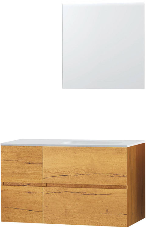 Meubel Molto eik gold 105 rechts solid spiegel, badkamermeubelen — SKU DESCO-705679