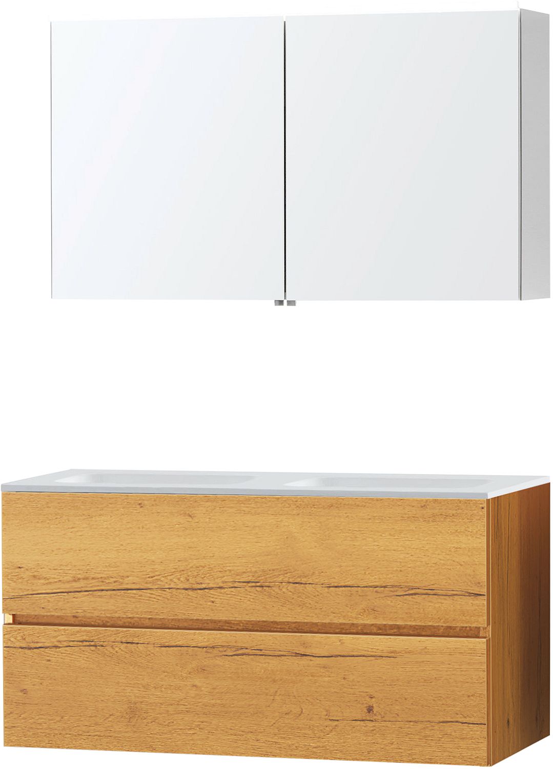 Meubel Molto eik gold 120 Solid spiegelkast, badkamermeubelen — SKU DESCO-705785