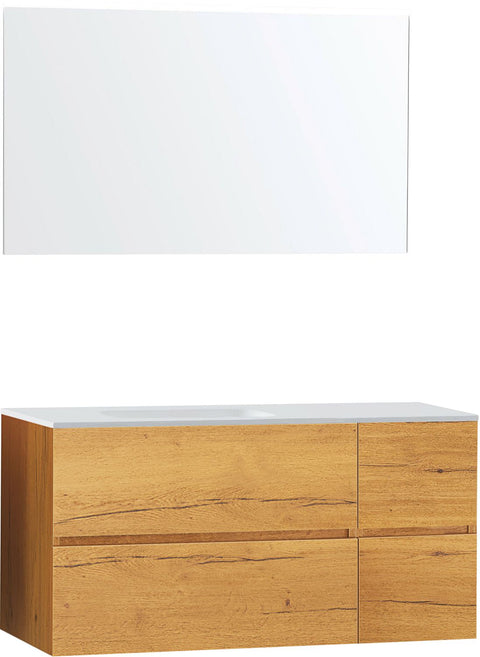 Meubel Molto eik gold 125 links solid spiegel, badkamermeubelen — SKU DESCO-705685