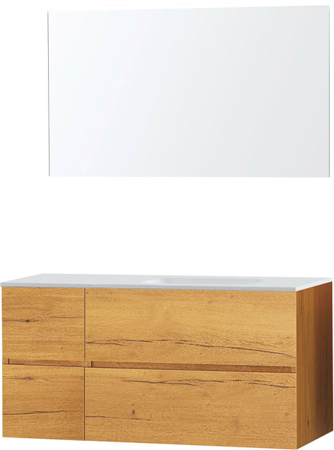 Meubel Molto eik gold 125 rechts solid spiegel, badkamermeubelen — SKU DESCO-705681