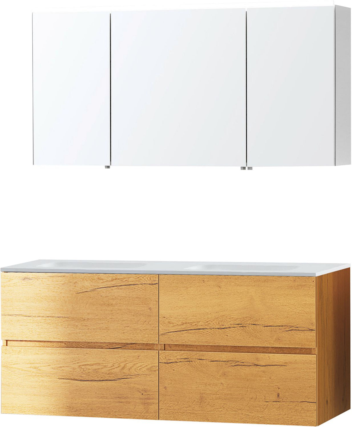 Meubel Molto eik gold 140 Solid spiegelkast, badkamermeubelen — SKU DESCO-705786