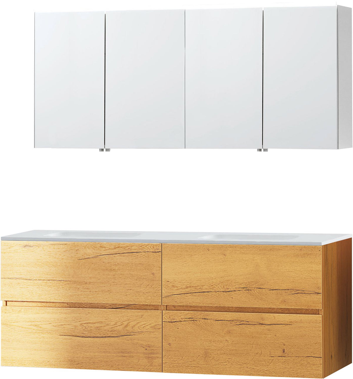 Meubel Molto eik gold 160 Solid spiegelkast, badkamermeubelen — SKU DESCO-705791