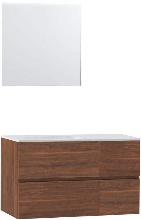 Meubel molto notelaar 105 links solid spiegel, badkamermeubelen — SKU DESCO-711916