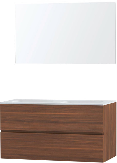 Meubel Molto notelaar 120 Solid spiegel, badkamermeubelen — SKU DESCO-711951