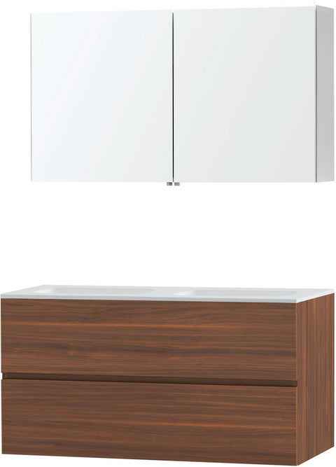 Meubel Molto notelaar 120 Solid spiegelkast, badkamermeubelen — SKU DESCO-711954