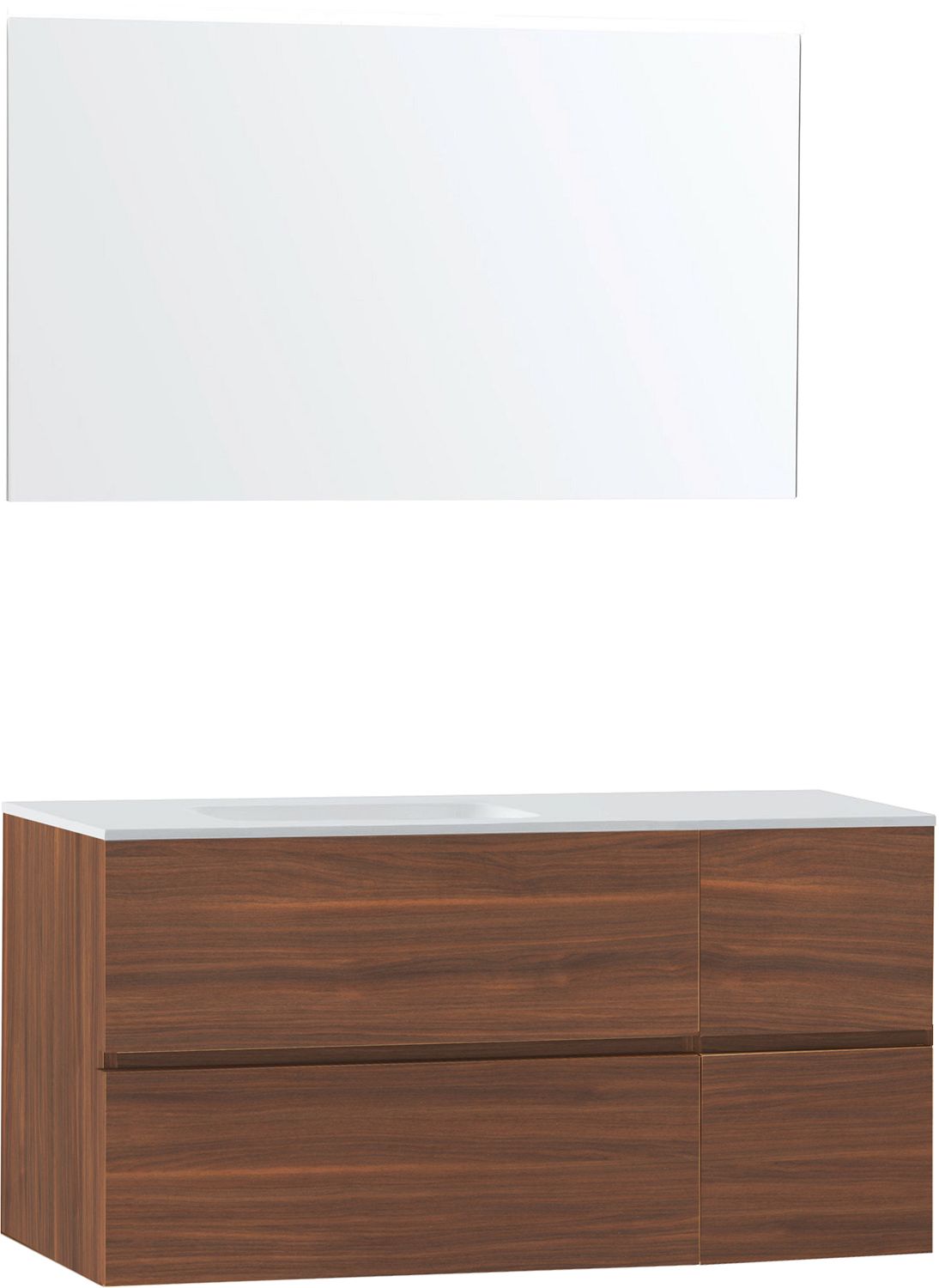 Meubel molto notelaar 125 links solid spiegel, badkamermeubelen — SKU DESCO-711918