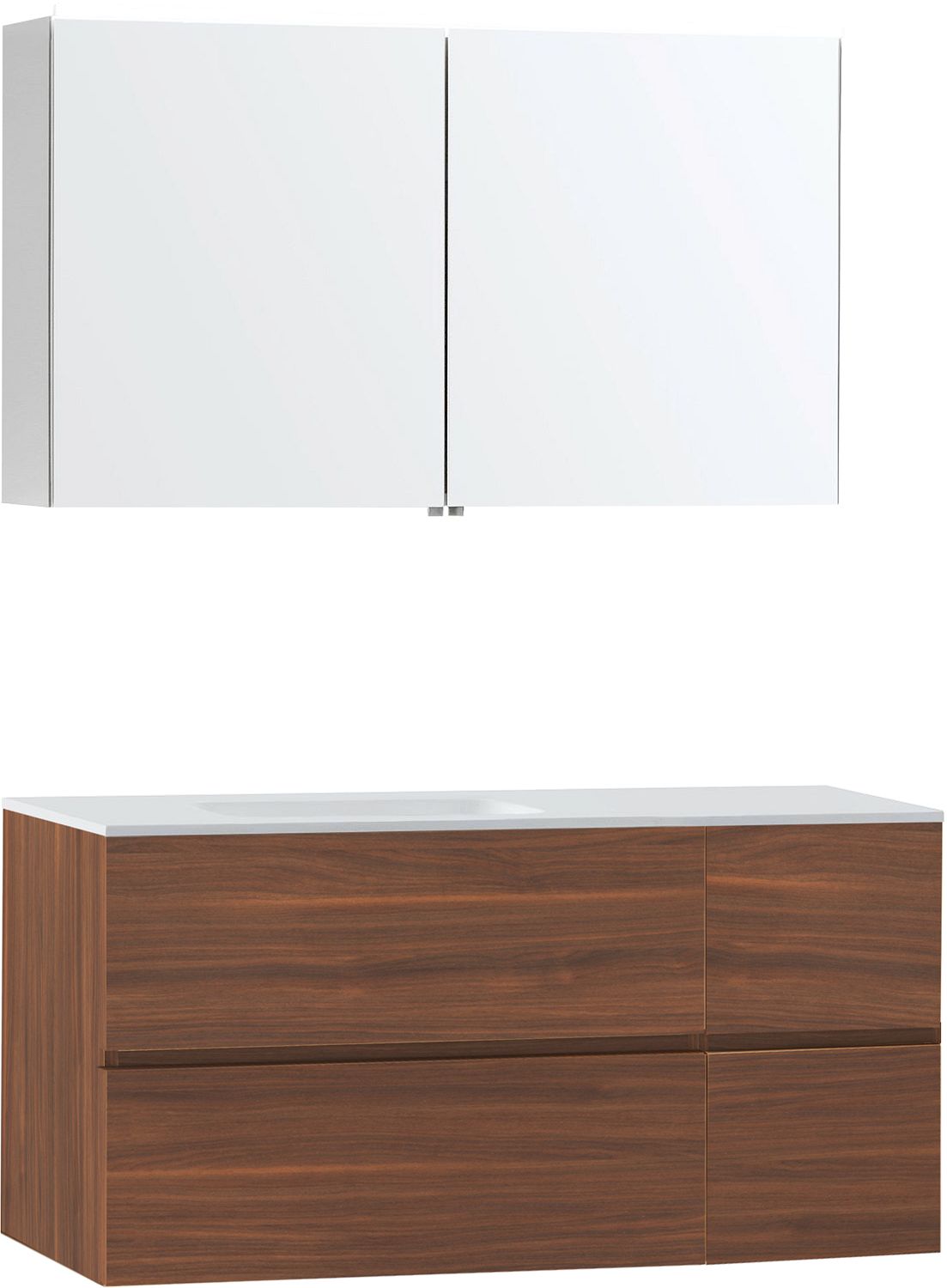 Meubel molto notelaar 125 links solid spiegelkast, badkamermeubelen — SKU DESCO-711930