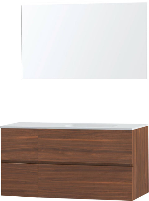 Meubel molto notelaar 125 rechts solid spiegel, badkamermeubelen — SKU DESCO-711914