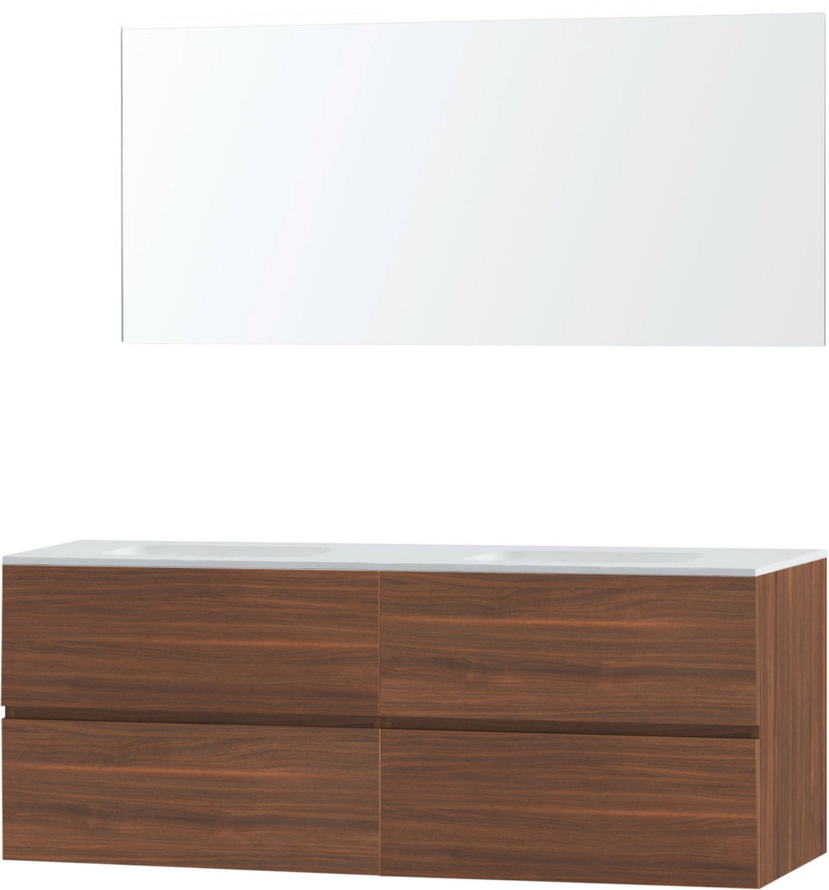 Meubel Molto notelaar 160 Solid spiegel, badkamermeubelen — SKU DESCO-711959