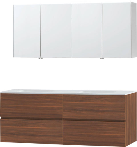 Meubel Molto notelaar 160 Solid spiegelkast, badkamermeubelen — SKU DESCO-711960