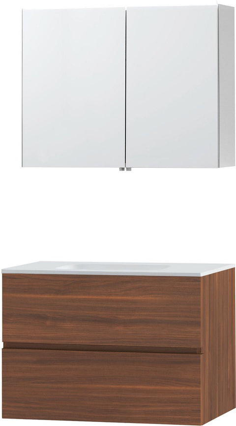 Meubel Molto notelaar 90 Solid spiegelkast, badkamermeubelen — SKU DESCO-711936