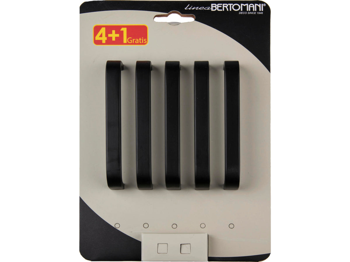 Linea Bertomani meubelgreep 96mm aluminium zwart 5 stuks