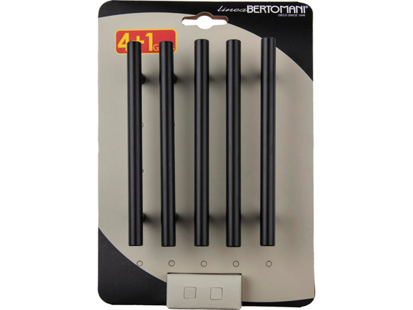 Linea Bertomani meubelgreep 9,6cm aluminium zwart 5 stuks