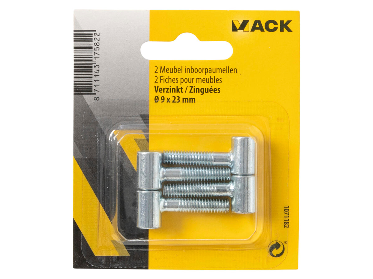 Mack meubelinboorpaumel 9x23 cm verzinkt 2 stuks