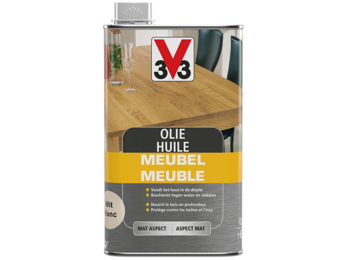 V33 meubelolie deco mat 0,5l wit