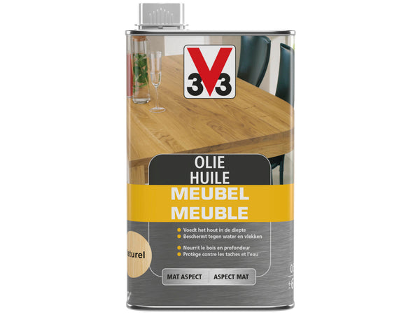V33 meubelolie mat 0,5l kleurloos