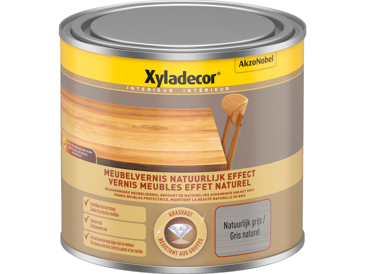 Xyladecor meubelvernis natuurlijk effect 0,5l grijs