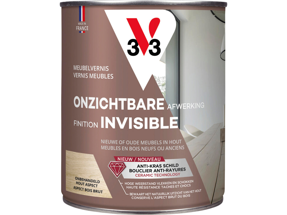 V33 meubelvernis onzichtbare afwerking mat 1l kleurloos
