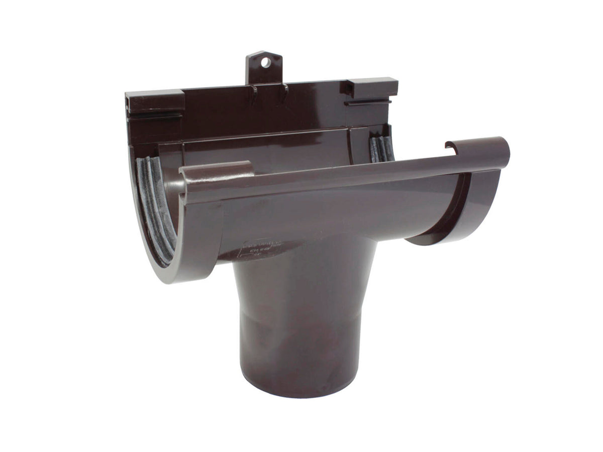 Scala middenspruitstuk voor dakgoot G125 PVC bruin