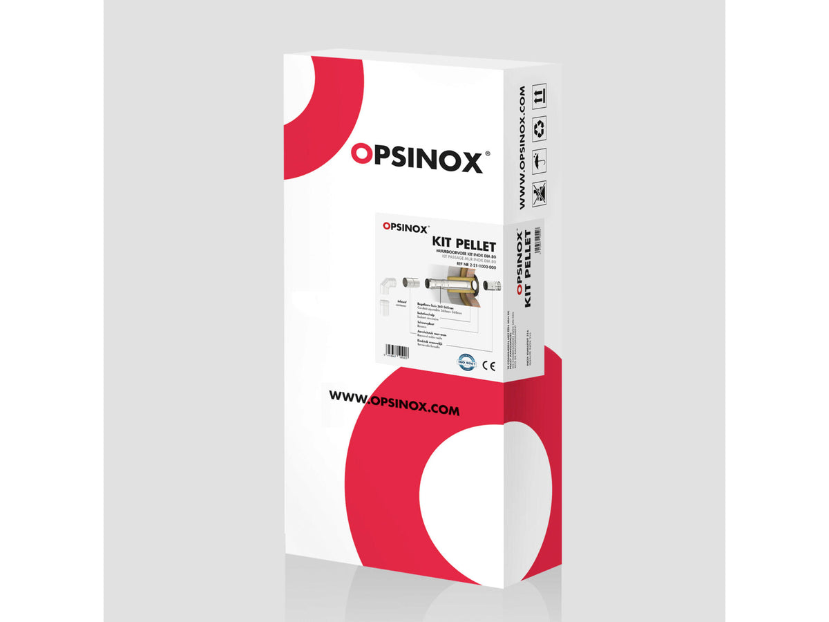 Saninstal muurdoorvoerkit voor pelletkachel 80mm inox