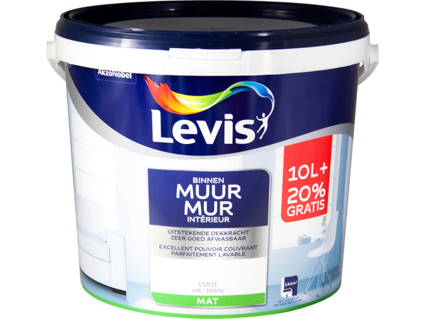 Levis muurverf mat 12l wit