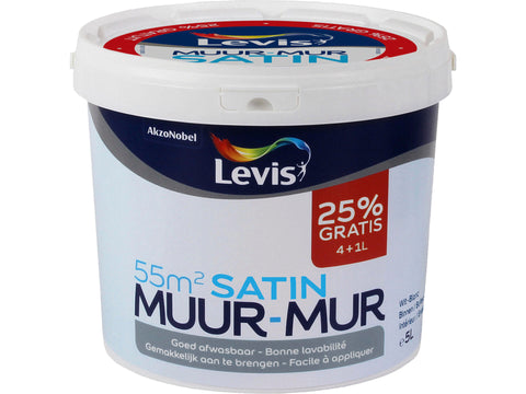 Levis muurverf zijdeglans 4+1 l wit
