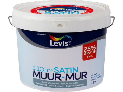 Levis muurverf zijdeglans 8+2 l wit
