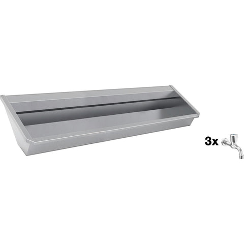 Muurwasgoot sanilav intersan 180CM Rvs 3 koud water kranen