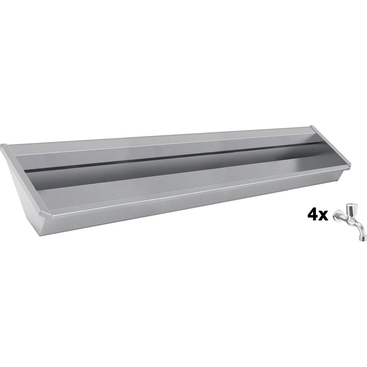 Muurwasgoot sanilav intersan 240CM Rvs 2 koud water kranen
