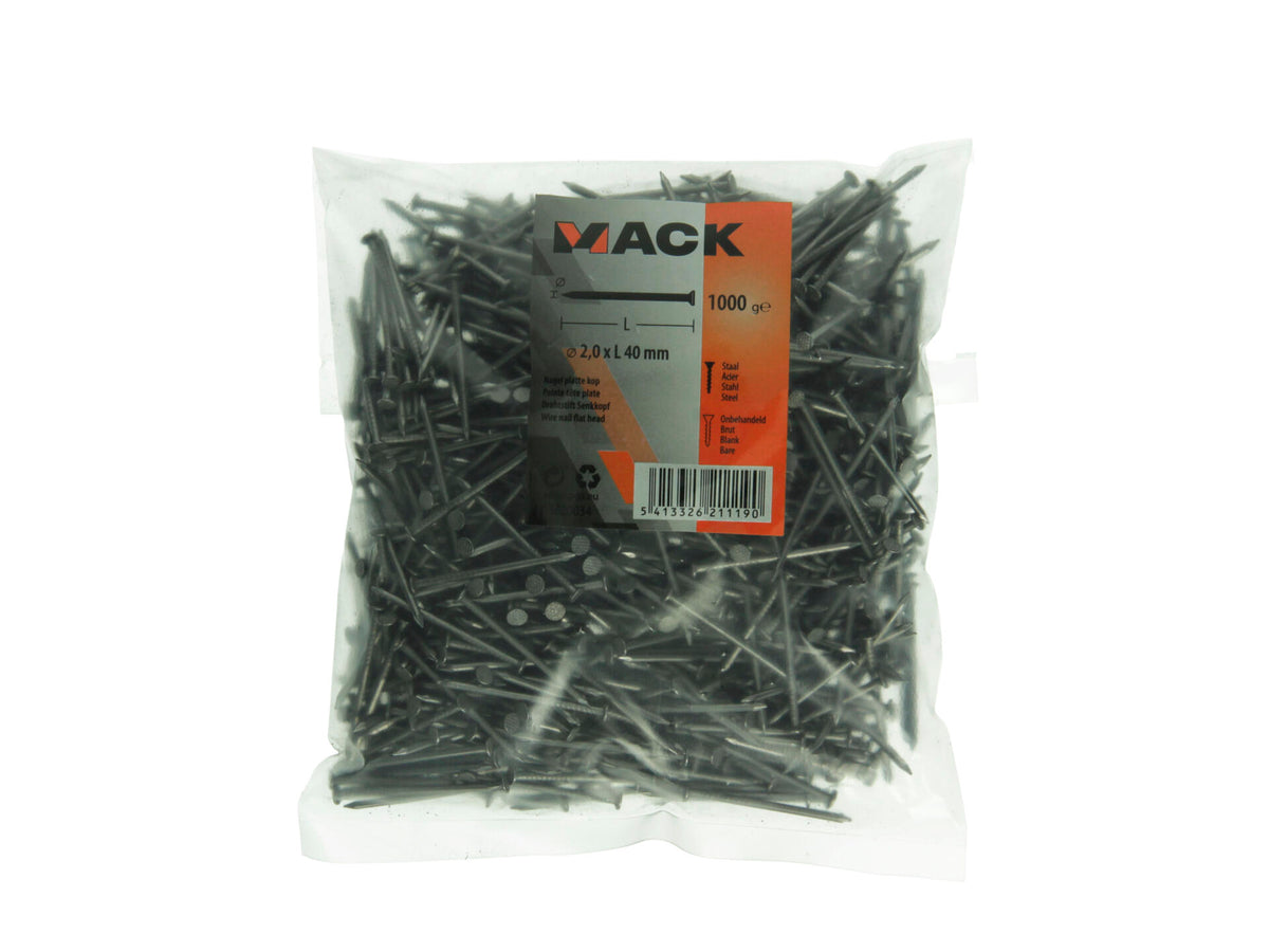 Mack nagels met platte kop 2x40 mm 1kg