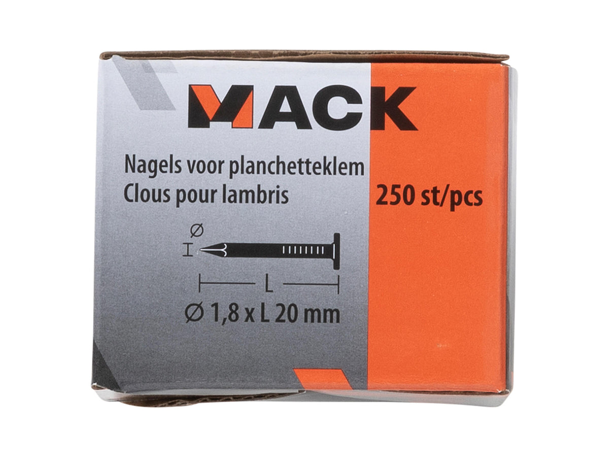Mack nagels voor planchetklem 250 stuks