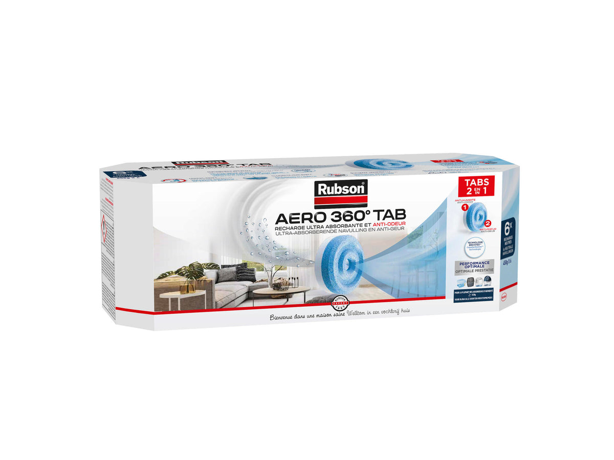 Rubson navulling vochtvreter Aero 360° 450g neutraal 6 stuks