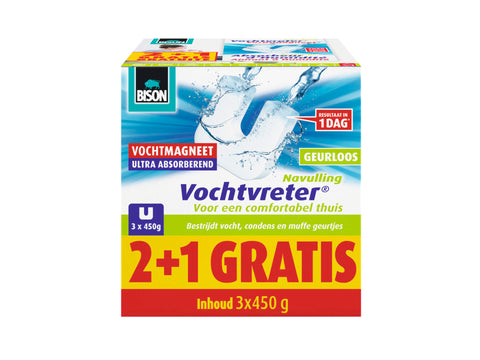 Bison navulling vochtvreter Ultra 450g neutraal 2+1 gratis