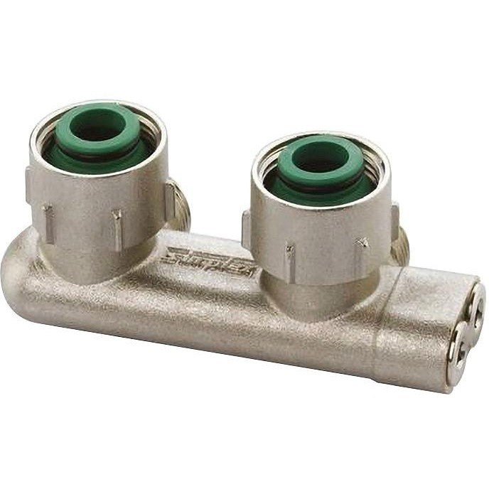 OMGEKEERDE H-BLOK 2-PIJPS SIMPLEX HAAKS 3/4" EK