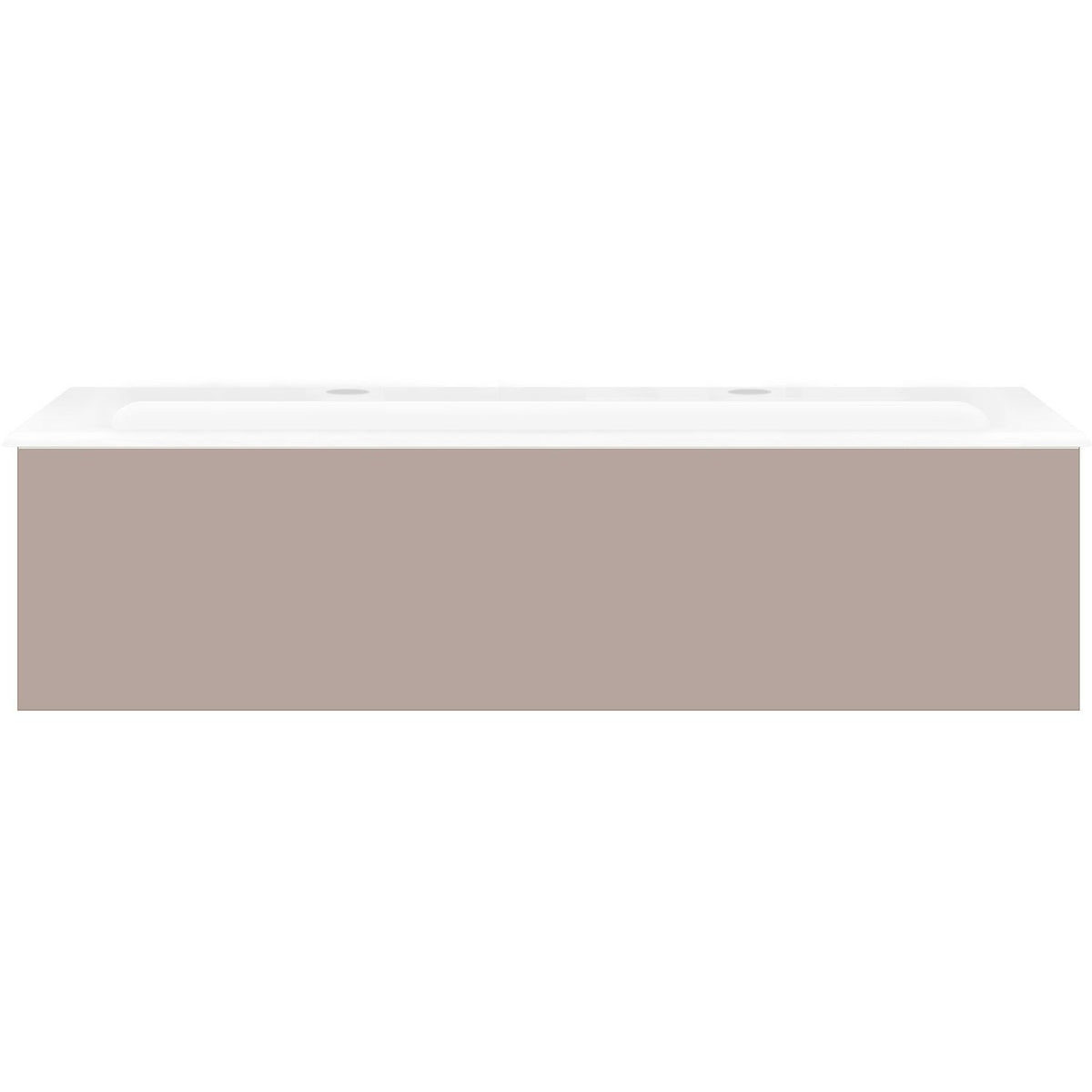 Onderbouw COFFEE 1 lade 120 basaltgrijs mat + wastafel 2 kraangaten porselein wit