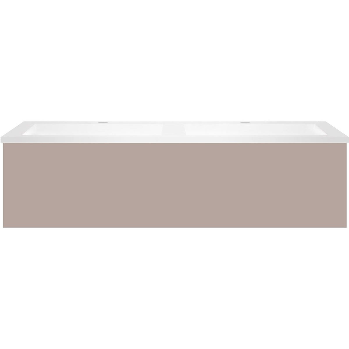 Onderbouw COFFEE 1 lade 120 duo basaltgrijs mat + dubbele wastafel kunstmarmer wit