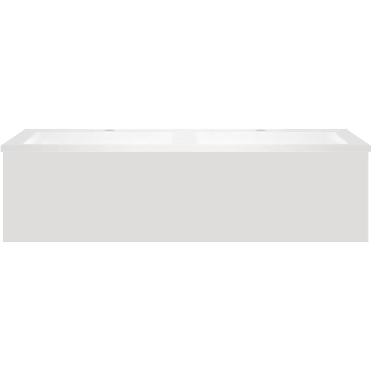 ONDERBOUW COFFEE 1 LADE 120 DUO FLUWEEL GRIJS MAT + DUBBELE WASTAFEL KUNSTMARMER WIT