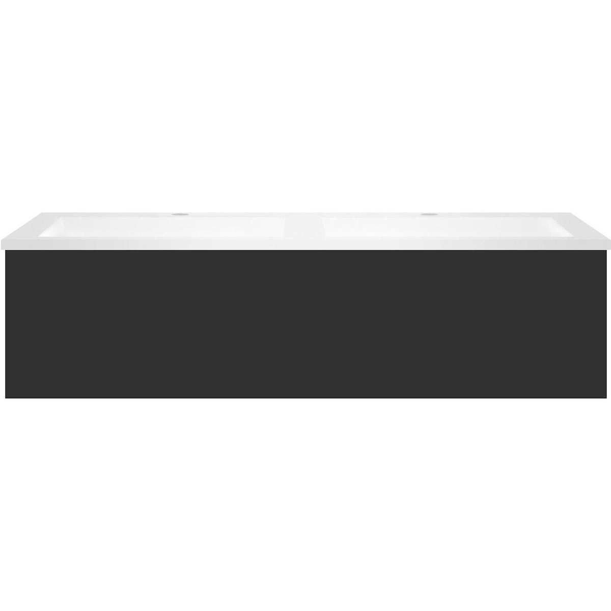 ONDERBOUW COFFEE 1 LADE 120 DUO GRAFIET ZACHT MAT + DUBBELE WASTAFEL KUNSTMARMER MAT WIT