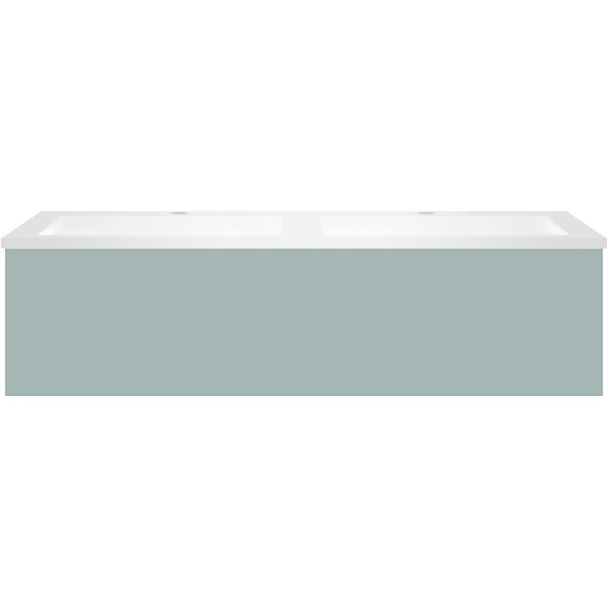 Onderbouw COFFEE 1 lade 120 duo ijsblauw mat + dubbele wastafel kunstmarmer wit