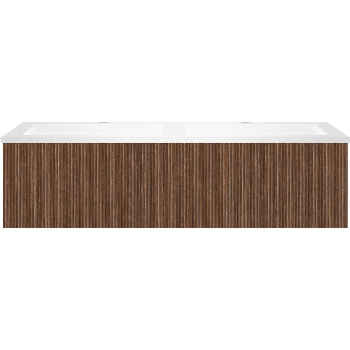 Onderbouw COFFEE 1 lade 120 duo notelaar Smartline + dubbele wastafel kunstmarmer mat wit
