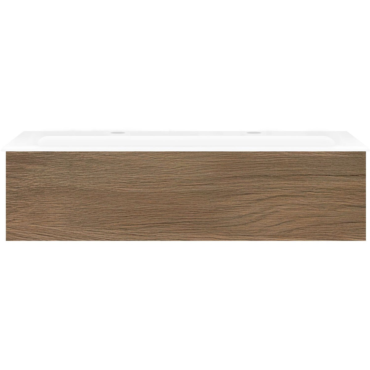 Onderbouw COFFEE 1 lade 120 eik caramel + wastafel 2 kraangaten porselein wit